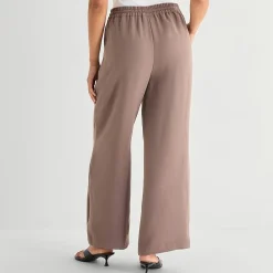 a.n.a Womens Crepe Wide Leg Mid Rise Pull-On Pant