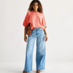 a.n.a Womens Crew Neck Short Sleeve Pullover Sweater