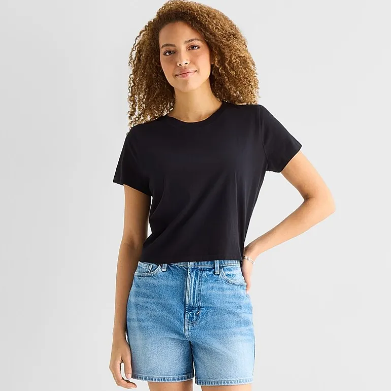 a.n.a Womens Crew Neck Short Sleeve T-Shirt