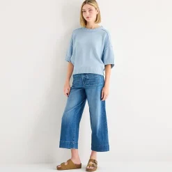 a.n.a Womens Crew Neck Short Sleeve Pullover Sweater