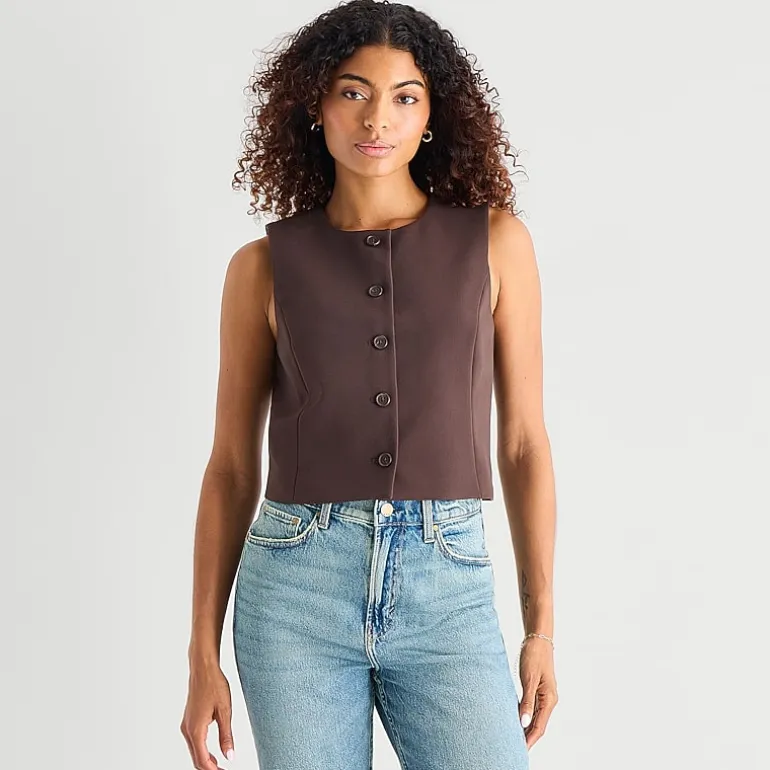 a.n.a Womens Crew Neck Sleeveless Vest