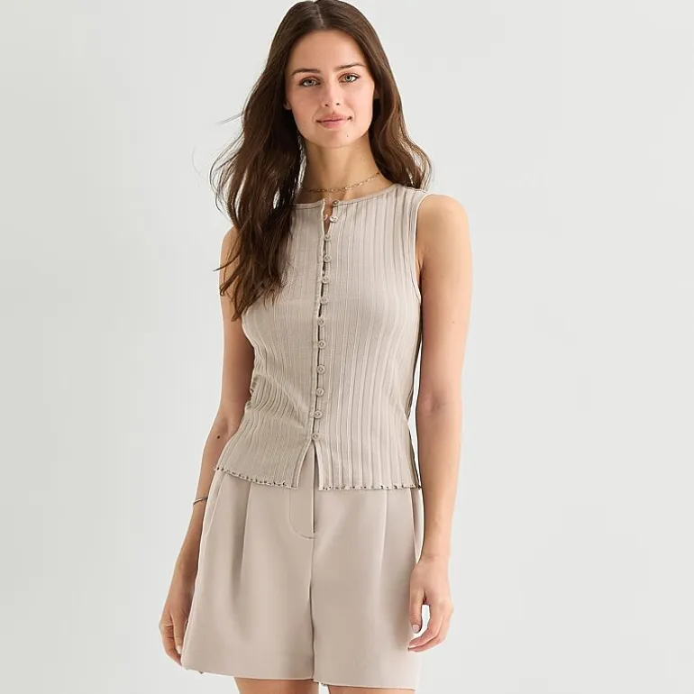 a.n.a Womens Crew Neck Sleeveless Vest