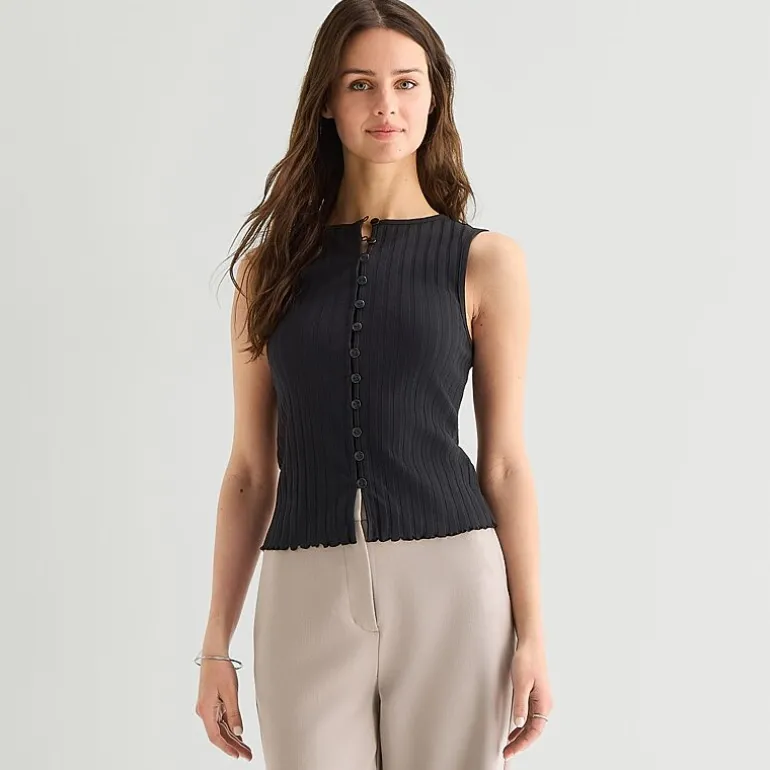 a.n.a Womens Crew Neck Sleeveless Vest