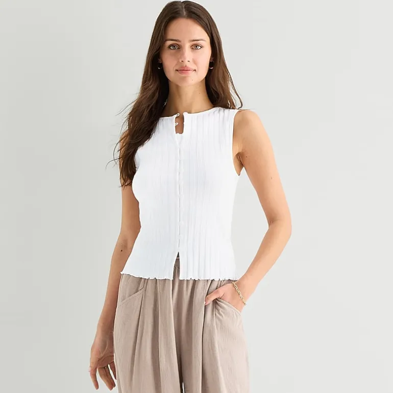 a.n.a Womens Crew Neck Sleeveless Vest