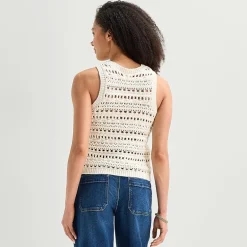 a.n.a Womens Crew Neck Sleeveless Pullover Sweater
