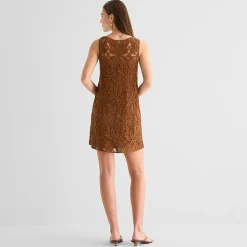 a.n.a Womens Crew Neck Sleeveless A-Line Dress