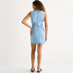 a.n.a Womens Crew Neck Sleeveless Sheath Dress