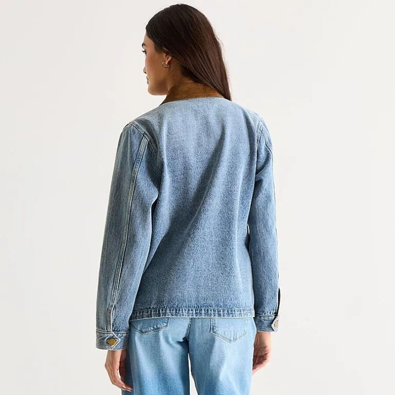 a.n.a Womens Denim Lightweight Jacket