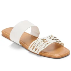 a.n.a Womens Dual Band Slide Sandals
