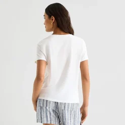 a.n.a Womens Easy-on + Easy-off Crew Neck Short Sleeve Adaptive T-Shirt