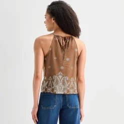 a.n.a Womens Halter Neck Sleeveless Tank Top