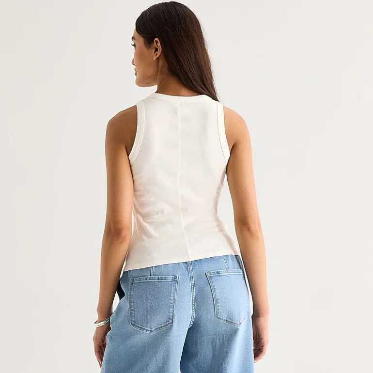 a.n.a Womens Henley Neck Sleeveless Tank Top
