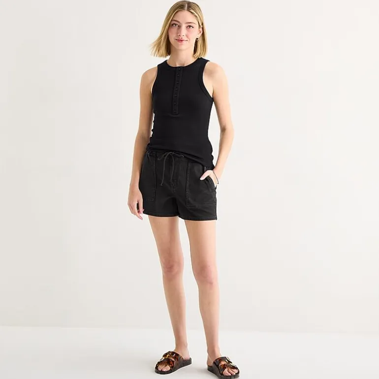 a.n.a Womens Henley Neck Sleeveless Tank Top