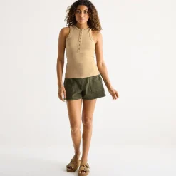 a.n.a Womens Henley Neck Sleeveless Tank Top