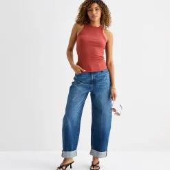 a.n.a Womens High Neck Sleeveless Tank Top