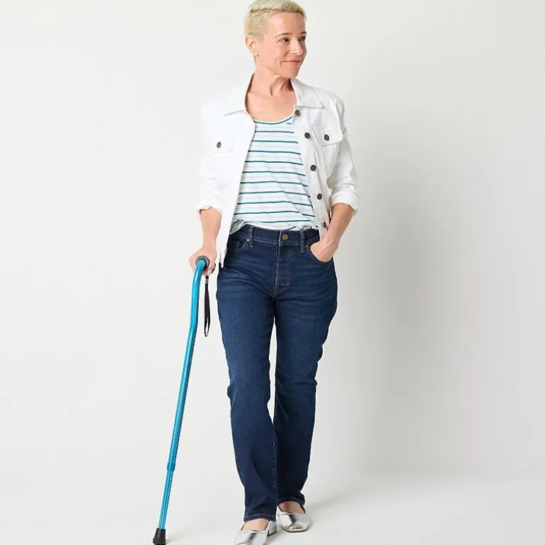 a.n.a Womens High Rise Adaptive Easy-on + Easy-off Straight Leg Jean