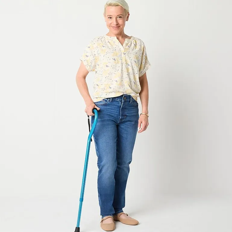 a.n.a Womens High Rise Adaptive Easy-on + Easy-off Straight Leg Jean