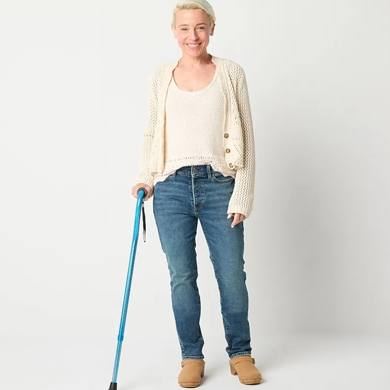 a.n.a Womens High Rise Adaptive Easy-on + Easy-off Straight Leg Jean