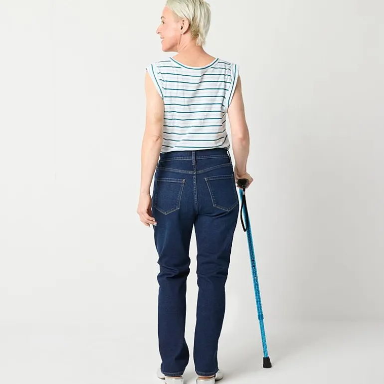 a.n.a Womens High Rise Adaptive Easy-on + Easy-off Straight Leg Jean