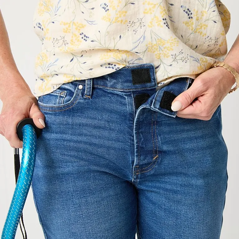 a.n.a Womens High Rise Adaptive Easy-on + Easy-off Straight Leg Jean