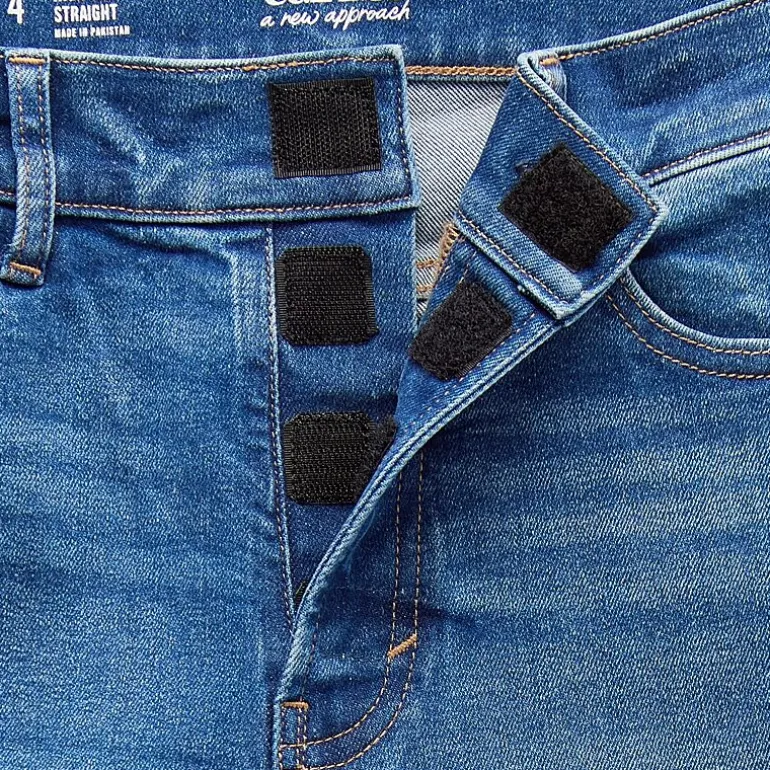 a.n.a Womens High Rise Adaptive Easy-on + Easy-off Straight Leg Jean