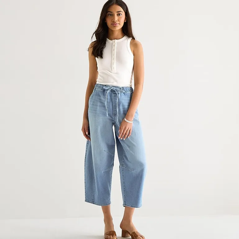 a.n.a Womens High Rise Barrel Jean