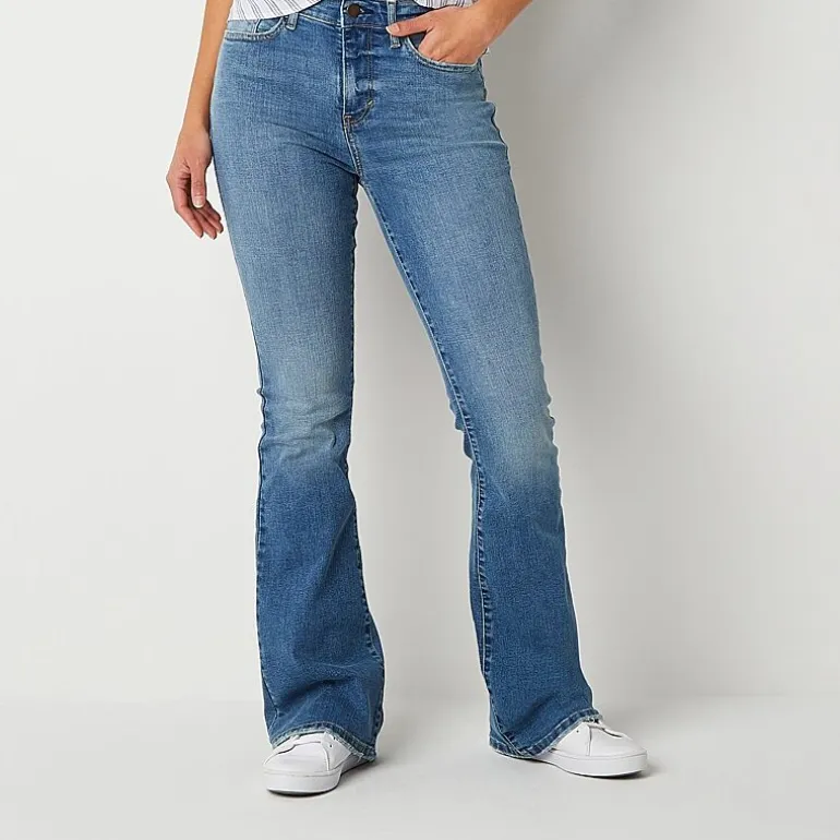 a.n.a Womens High Rise Flare Leg Jean