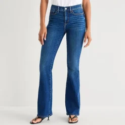 a.n.a Womens High Rise Flare Leg Jean
