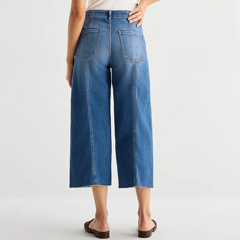 a.n.a Womens High Rise Frayed Hem Cropped Jean
