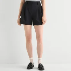 a.n.a Womens High Rise Pleated Short