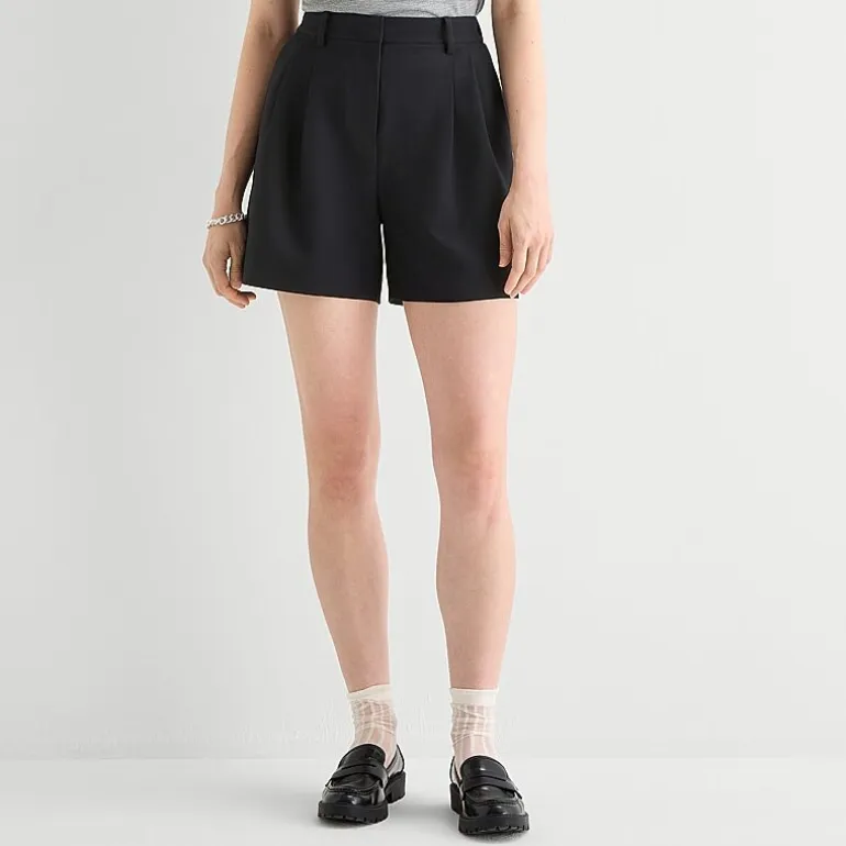 a.n.a Womens High Rise Pleated Short
