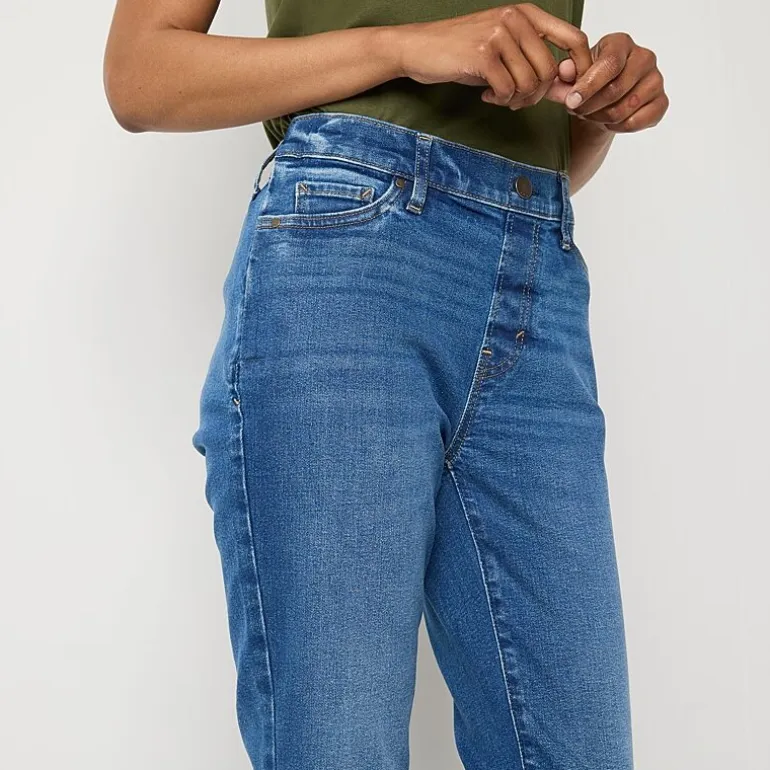 a.n.a Womens High Rise Seated Wear Straight Leg Jean