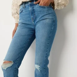 a.n.a Womens High Rise Straight Leg Jean