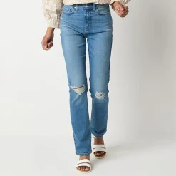 a.n.a Womens High Rise Straight Leg Jean