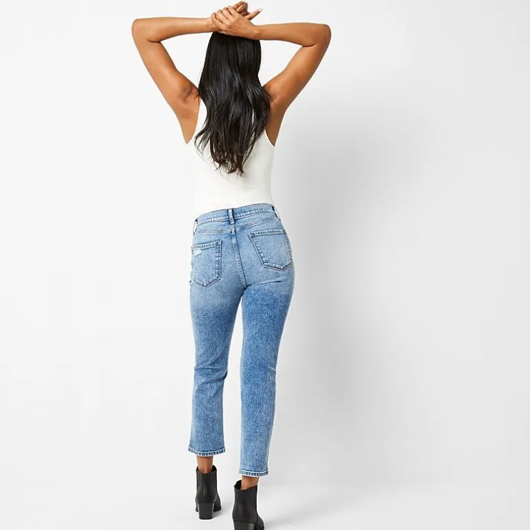 a.n.a Womens High Rise Straight Leg Jean