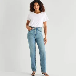 a.n.a Womens High Rise Straight Leg Jean
