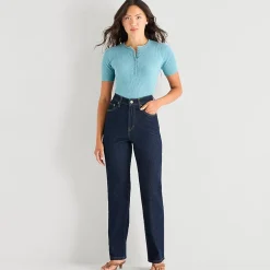 a.n.a Womens High Rise Straight Leg Jean