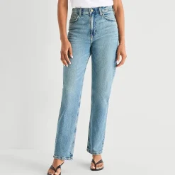 a.n.a Womens High Rise Straight Leg Jean
