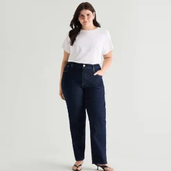 a.n.a Womens High Rise Straight Leg Jean