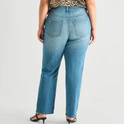 a.n.a Womens High Rise Straight Leg Jean