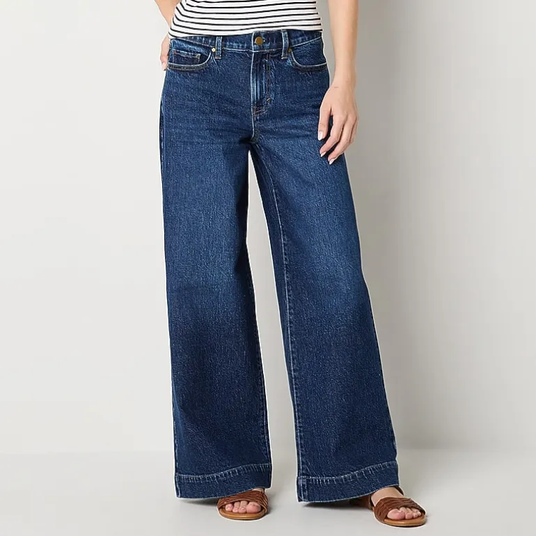 a.n.a Womens High Rise Wide Leg Jean