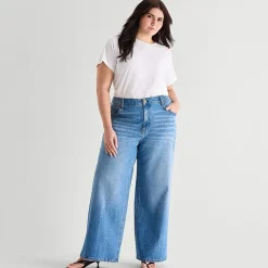 a.n.a Womens High Rise Wide Leg Jean