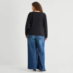 a.n.a Womens High Rise Wide Leg Jean