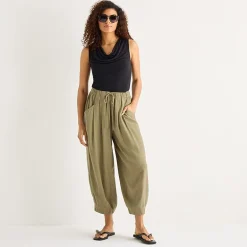 a.n.a Womens Linen Ankle Balloon Pant