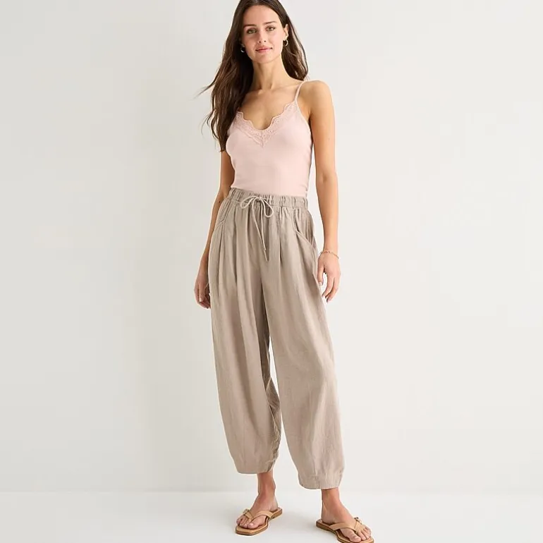 a.n.a Womens Linen Ankle Balloon Pant