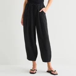 a.n.a Womens Linen Ankle Balloon Pant