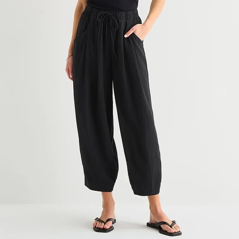 a.n.a Womens Linen Ankle Balloon Pant