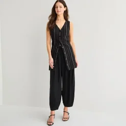 a.n.a Womens Linen Ankle Balloon Pant