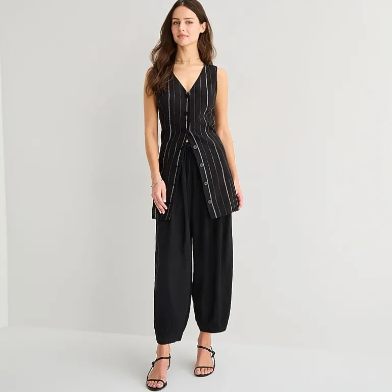 a.n.a Womens Linen Ankle Balloon Pant