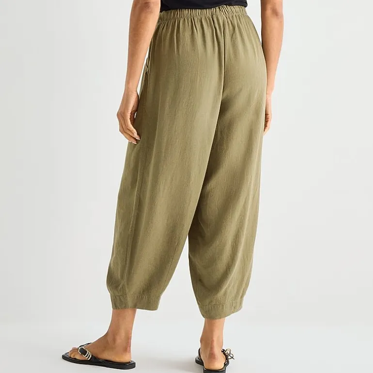 a.n.a Womens Linen Ankle Balloon Pant